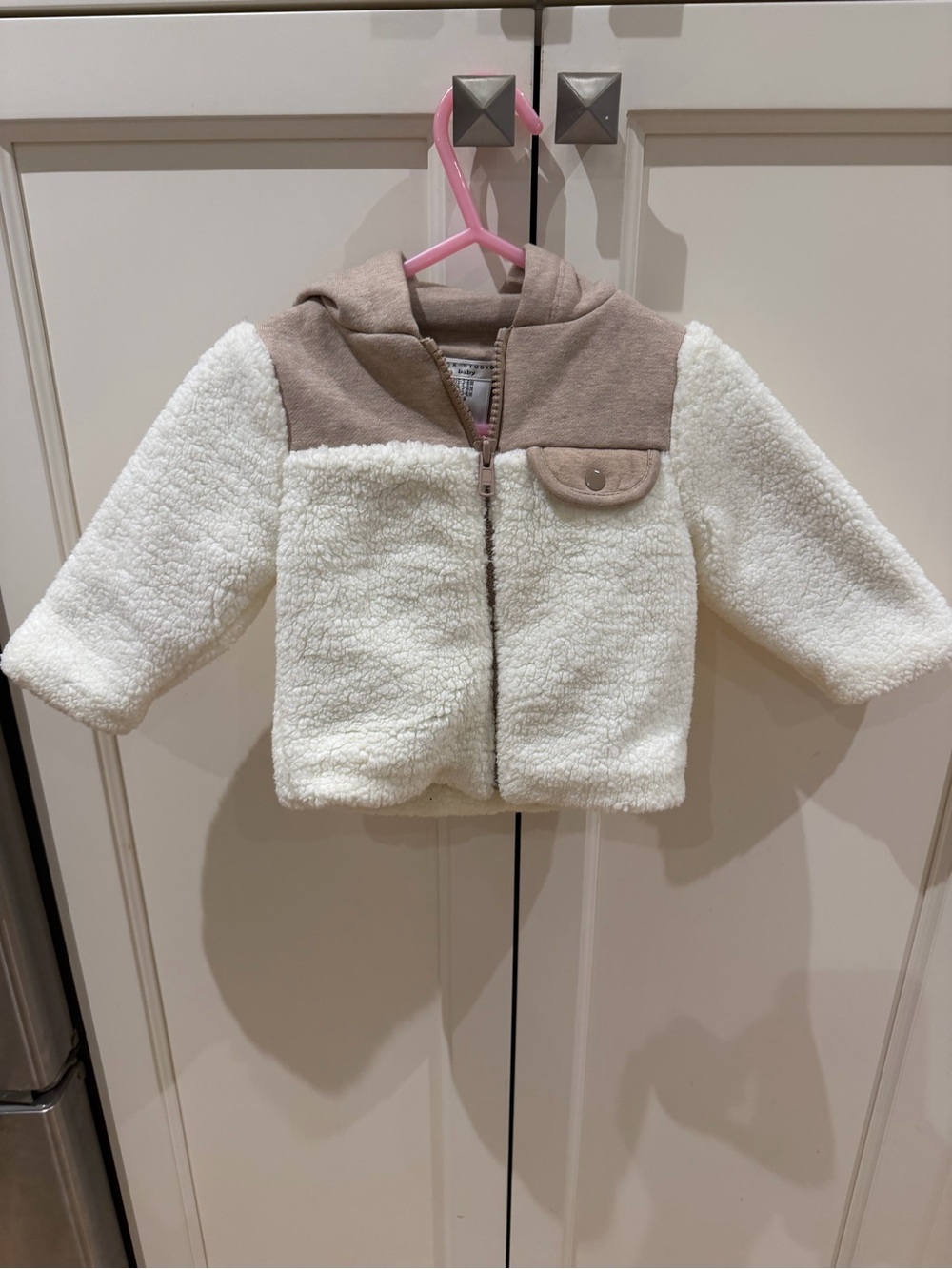 Max studio 3-6m Cream Sherpa Jacket